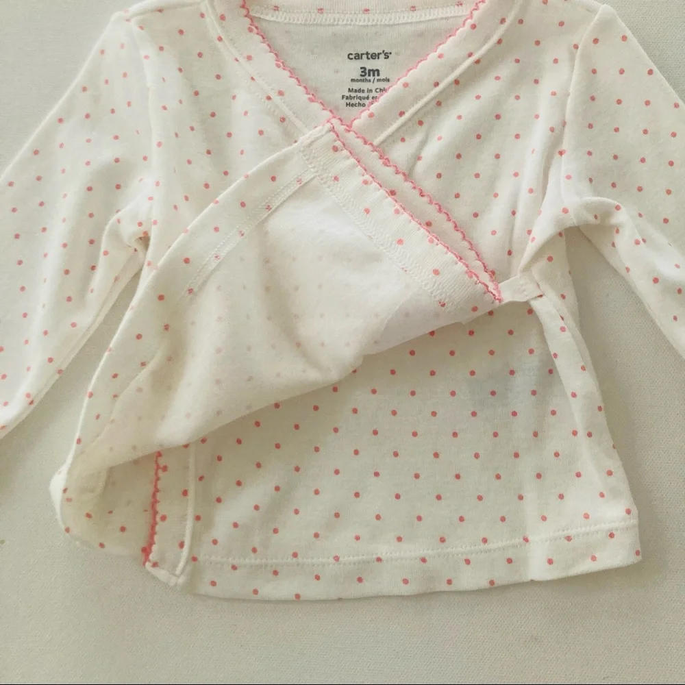 Carter’s Baby Girl 3 Months Pink Outfit Top Footed Pants Hat Set